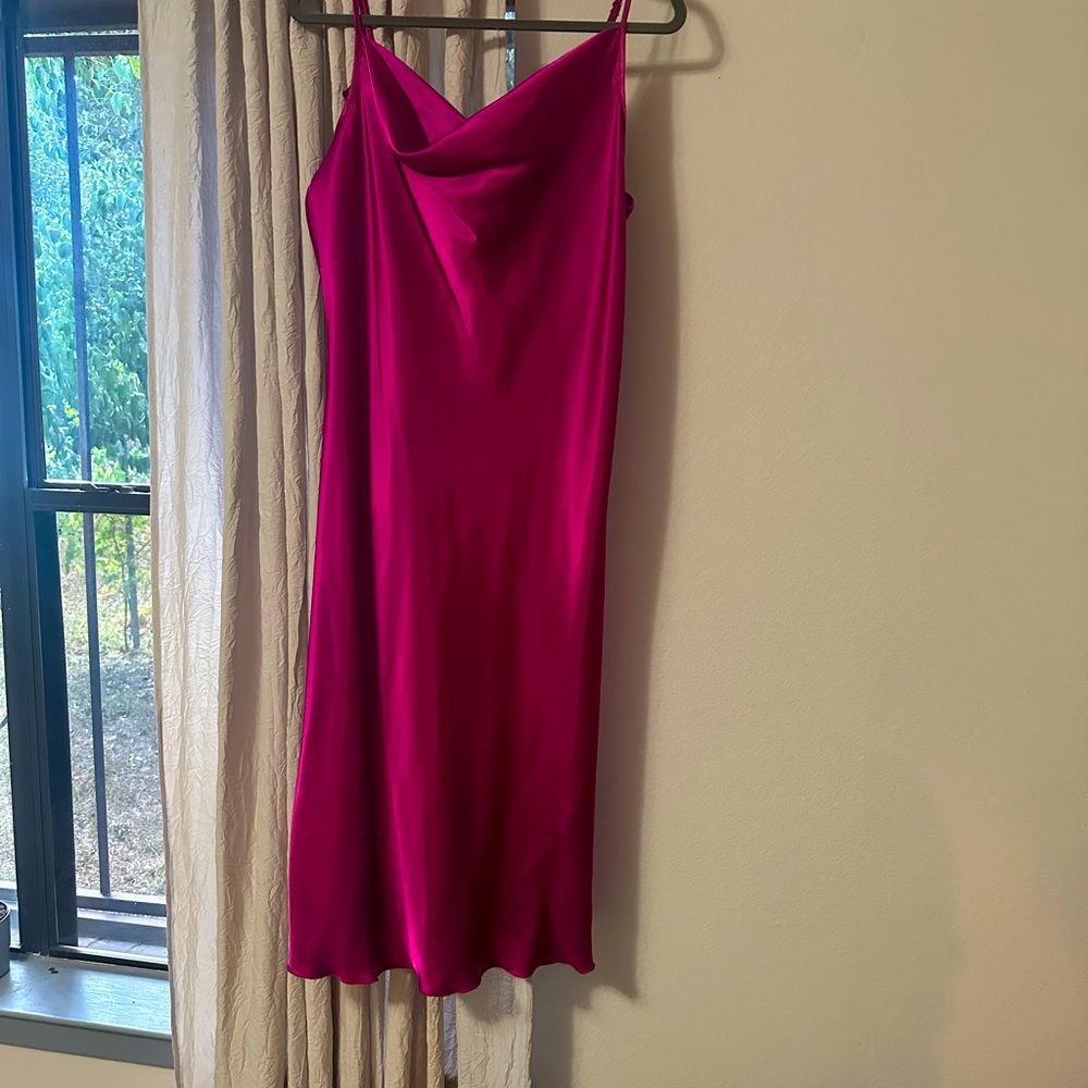 Fuchsia BEBE satin dress
